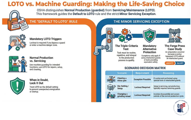 LOTO vs Machine Guarding Infographic